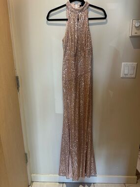 Le Château Rose Gold Sequin Dress